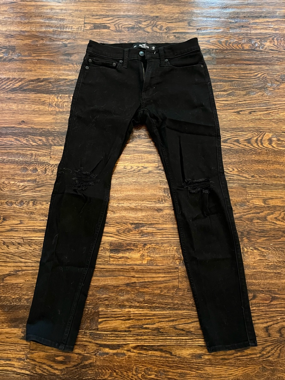 Hollister Black Distressed Skinny Jeans Size 28x30 Advanced Stretch Womens